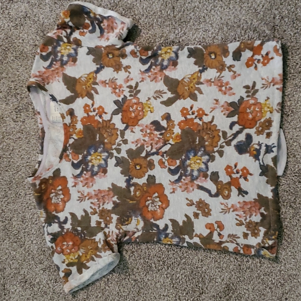 Rare Anthropologie Saturday Sunday Terry Short Sleeve Top with Cute Back Medium